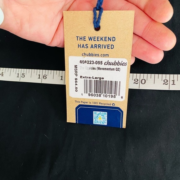 NWT Chubbies Obsidian Black Long Sleeve Performance Quarter Zip Pullover Size XL - Picture 6 of 6